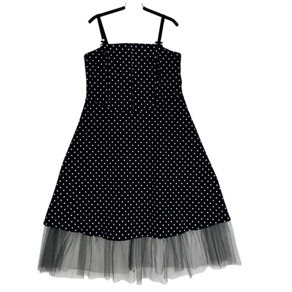 Vintage Torrid Dress Size 8 Black White Polka Dot Rockabiliy Fit and Flare Retro - Picture 1 of 12